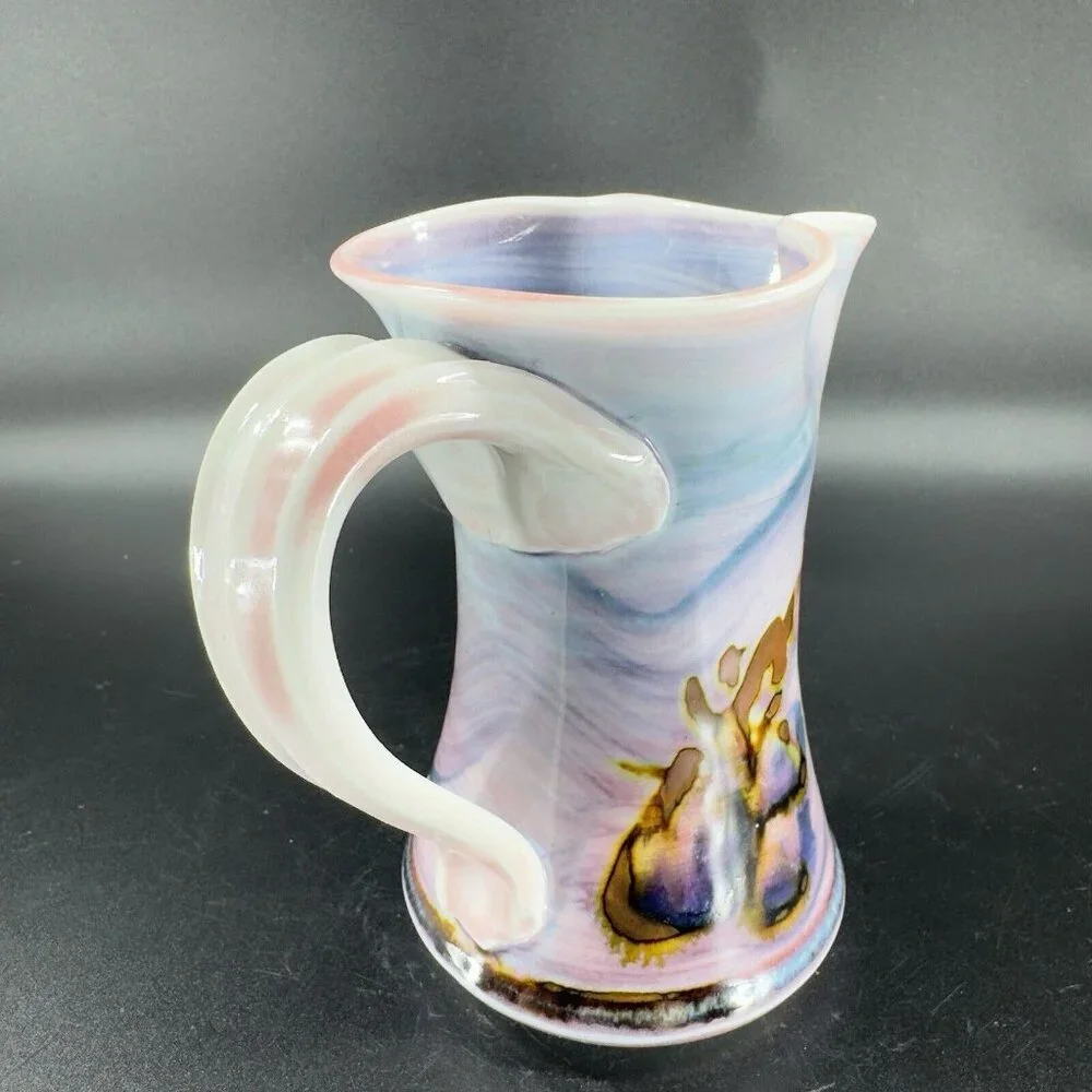 Vintage Hand Made Studio Art Pottery Pitcher Creamer Stoneware Artist Signed VTG